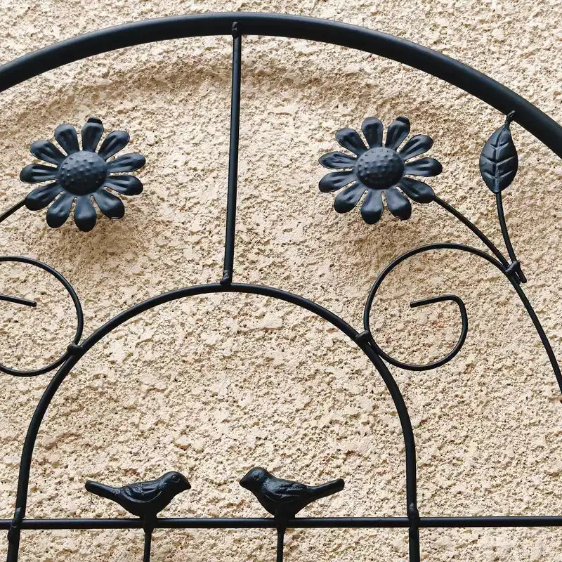 MAYEERTY Lot de 2 treillis de jardin en métal noir antirouille de 71 x 19,7 pour plantes grimpantes