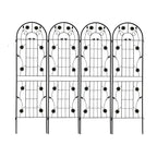 MAYEERTY Lot de 2 treillis de jardin en métal noir antirouille de 71 x 19,7 pour plantes grimpantes