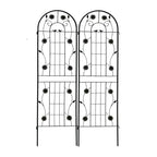 MAYEERTY Lot de 2 treillis de jardin en métal noir antirouille de 71 x 19,7 pour plantes grimpantes