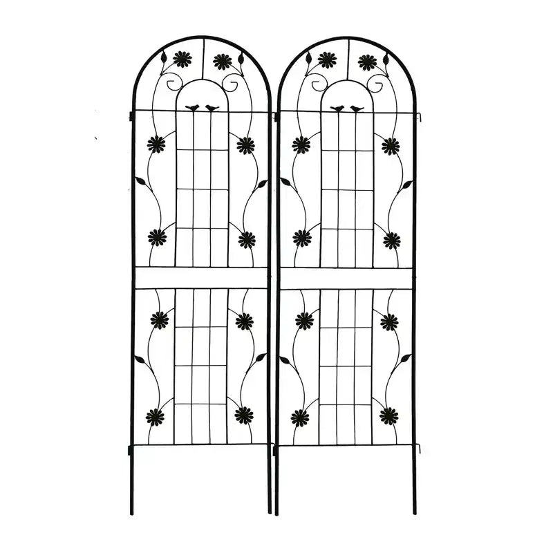 MAYEERTY Lot de 2 treillis de jardin en métal noir antirouille de 71 x 19,7 pour plantes grimpantes