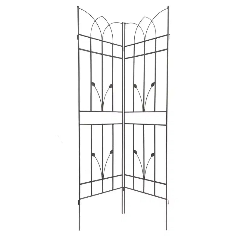 MAYEERTY Lot de 2 treillis de jardin en métal marron antirouille de 180 x 45 cm pour plantes grimpantes