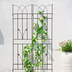 MAYEERTY Lot de 2 treillis de jardin en métal marron antirouille de 180 x 45 cm pour plantes grimpantes