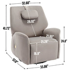 Fauteuil inclinable électrique pivotant et à bascule avec coussin de soutien lombaire et cervical, pivotement maximal de 270 degrés, ports USB et Type-C