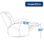Fauteuil inclinable électrique pivotant et à bascule avec coussin de soutien lombaire et cervical, pivotement maximal de 270 degrés, ports USB et Type-C