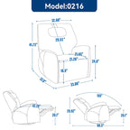 Fauteuil inclinable électrique pivotant et à bascule avec coussin de soutien lombaire et cervical, pivotement maximal de 270 degrés, ports USB et Type-C