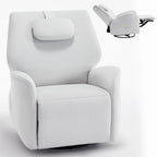 Fauteuil inclinable électrique pivotant et à bascule avec coussin de soutien lombaire et cervical, pivotement maximal de 270 degrés, ports USB et Type-C