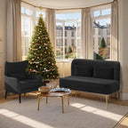 Fauteuil et causeuse modernes en velours, rembourrés
