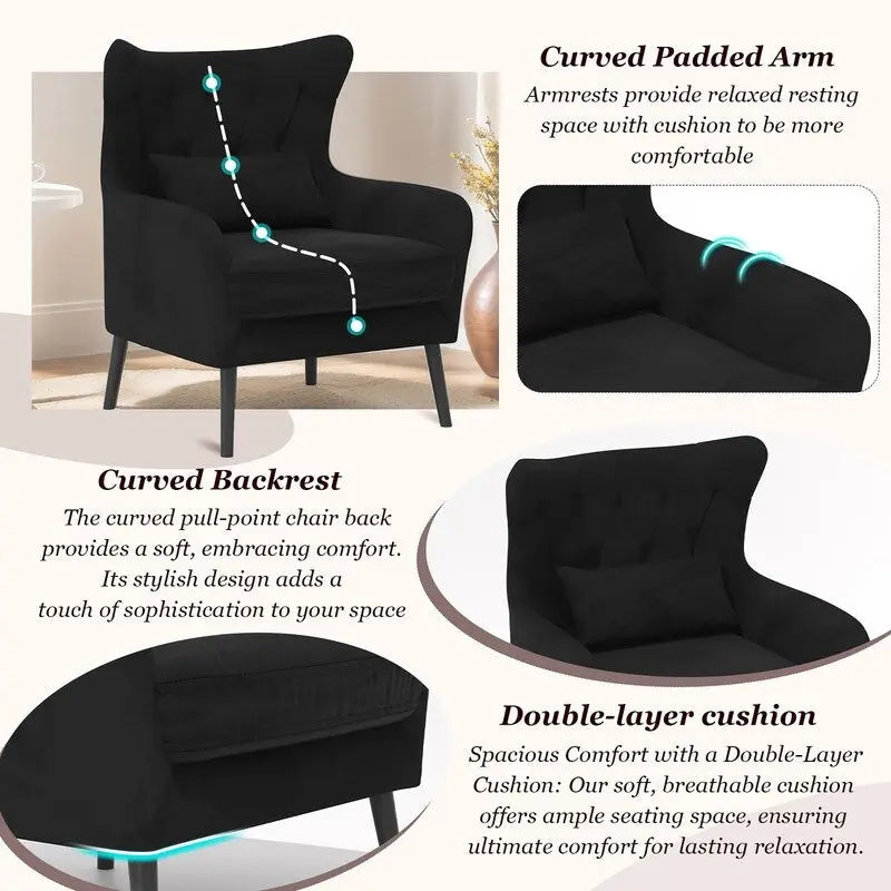 Fauteuil et causeuse modernes en velours, rembourrés