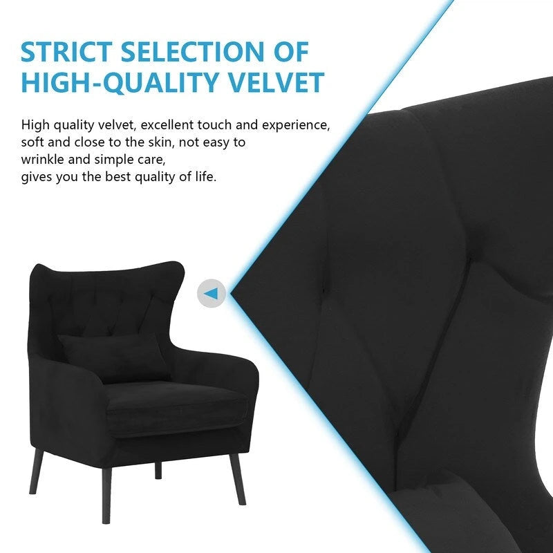 Fauteuil et causeuse modernes en velours, rembourrés