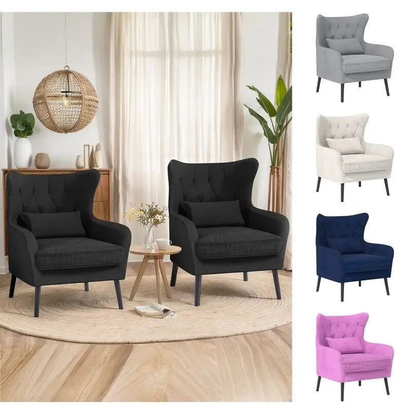 Fauteuil et causeuse modernes en velours, rembourrés