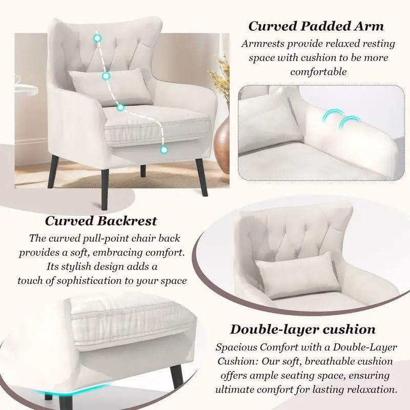Fauteuil et causeuse modernes en velours, rembourrés