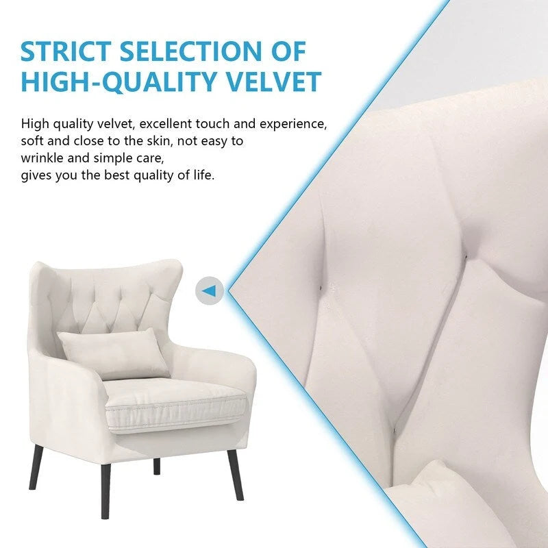Fauteuil et causeuse modernes en velours, rembourrés