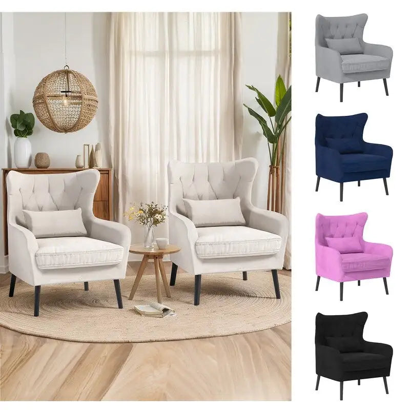 Fauteuil et causeuse modernes en velours, rembourrés