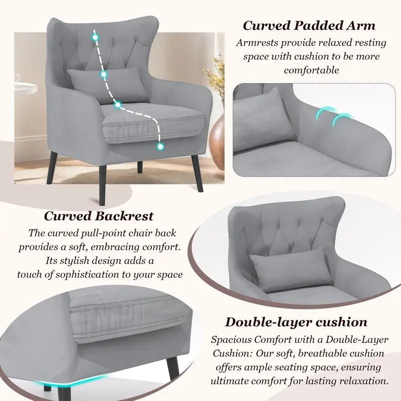 Fauteuil et causeuse modernes en velours, rembourrés