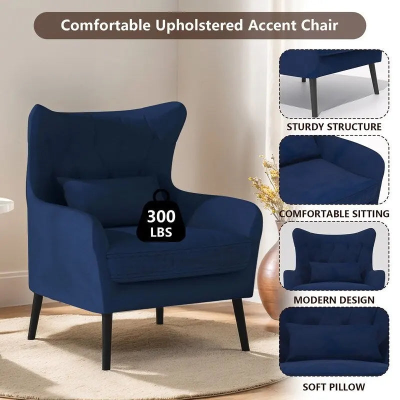 Fauteuil et causeuse modernes en velours, rembourrés