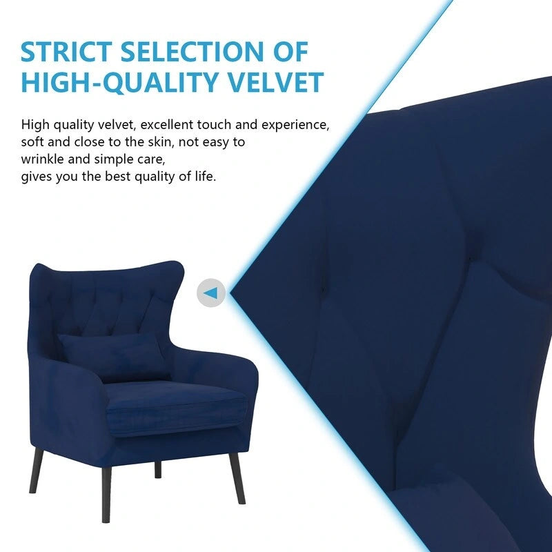 Fauteuil et causeuse modernes en velours, rembourrés