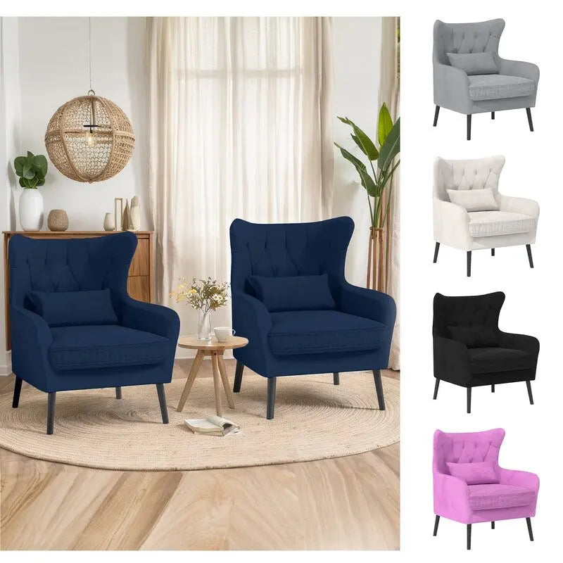 Fauteuil et causeuse modernes en velours, rembourrés