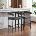 Tabourets de bar modernes en bouclette, hauteur comptoir, avec structure en métal et accoudoirs pour îlot de cuisine, salle à manger
