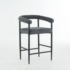Tabourets de bar modernes en bouclette, hauteur comptoir, avec structure en métal et accoudoirs pour îlot de cuisine, salle à manger
