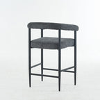 Tabourets de bar modernes en bouclette, hauteur comptoir, avec structure en métal et accoudoirs pour îlot de cuisine, salle à manger