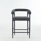 Tabourets de bar modernes en bouclette, hauteur comptoir, avec structure en métal et accoudoirs pour îlot de cuisine, salle à manger