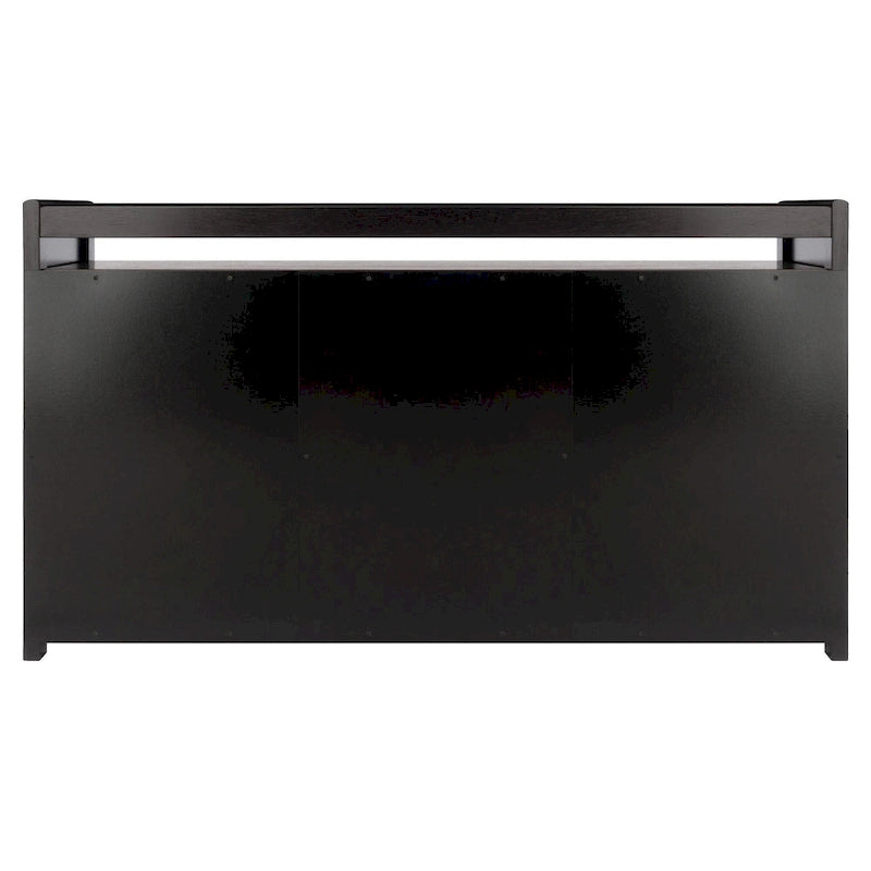 Banc de rangement avec 3 paniers tressés pliables, Chocolat espresso