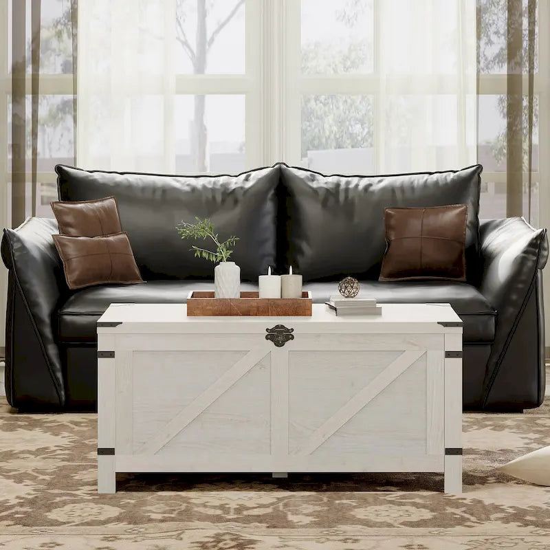 Table basse relevable avec rangement