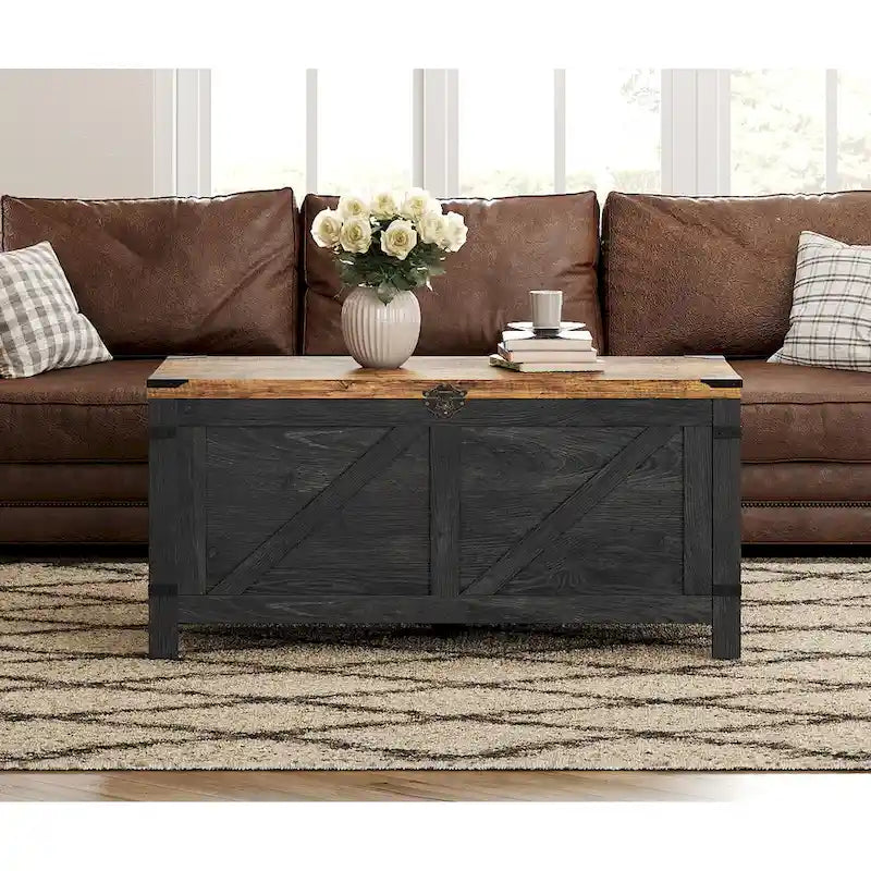 Table basse relevable avec rangement