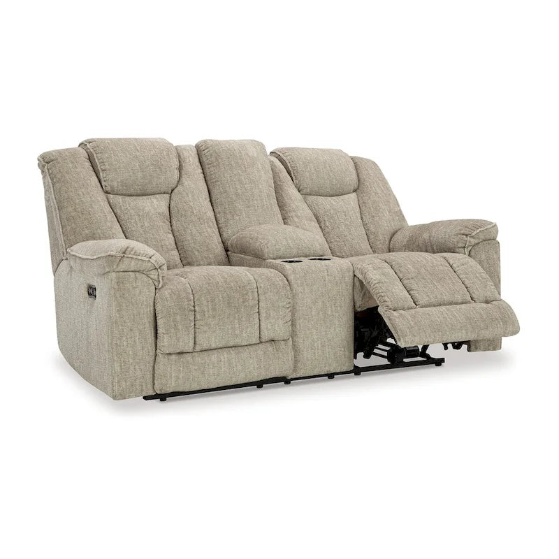 Causeuse inclinable électrique, têtière réglable à LED, beige 76 pouces