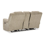 Causeuse inclinable électrique, têtière réglable à LED, beige 76 pouces