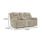 Causeuse inclinable électrique, têtière réglable à LED, beige 76 pouces