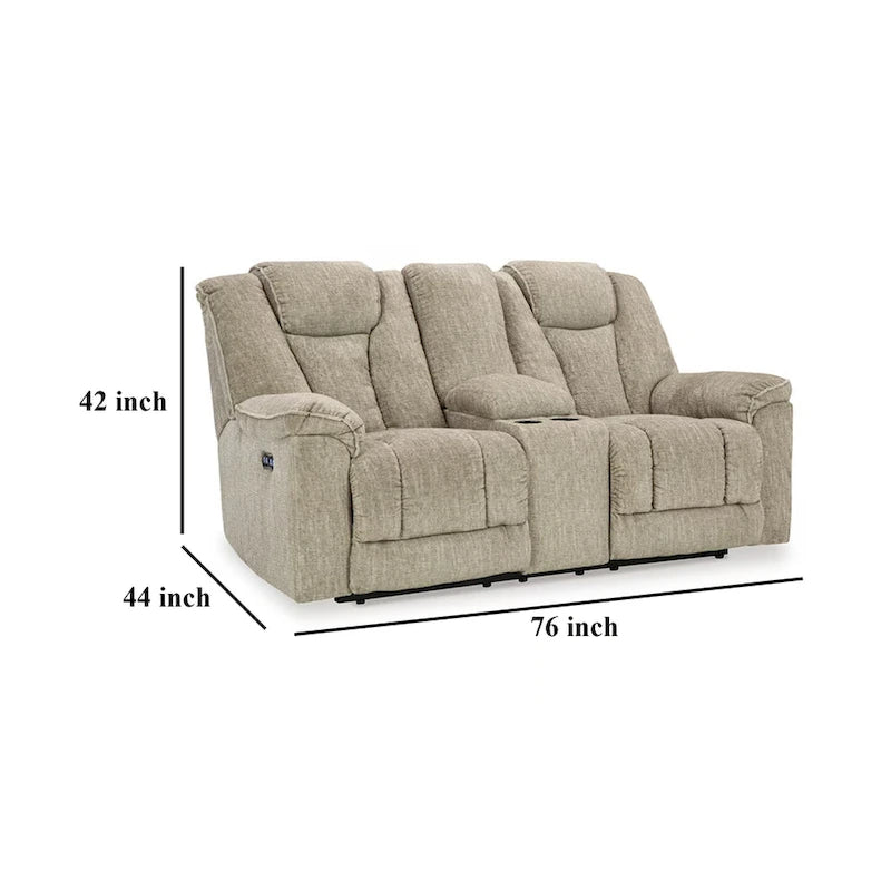 Causeuse inclinable électrique, têtière réglable à LED, beige 76 pouces