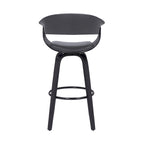 Faux Leather Swivel Counter Bar Chair with Wood Frame and Footrest