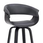 Chaise de bar pivotante en similicuir avec structure en bois et repose-pieds