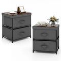 Commode à 2 tiroirs en tissu Meuble de rangement Table de chevet