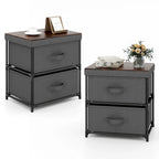 Commode à 2 tiroirs en tissu Meuble de rangement Table de chevet