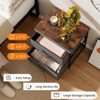 Commode à 2 tiroirs en tissu Meuble de rangement Table de chevet