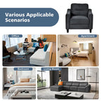 Fauteuil d'appoint moderne noir 32.2 avec cadre en bois dur robuste et coussin moelleux