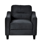 Fauteuil d'appoint moderne noir 32.2 avec cadre en bois dur robuste et coussin moelleux