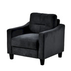Fauteuil d'appoint moderne noir 32.2 avec cadre en bois dur robuste et coussin moelleux