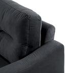 Fauteuil d'appoint moderne noir 32.2 avec cadre en bois dur robuste et coussin moelleux