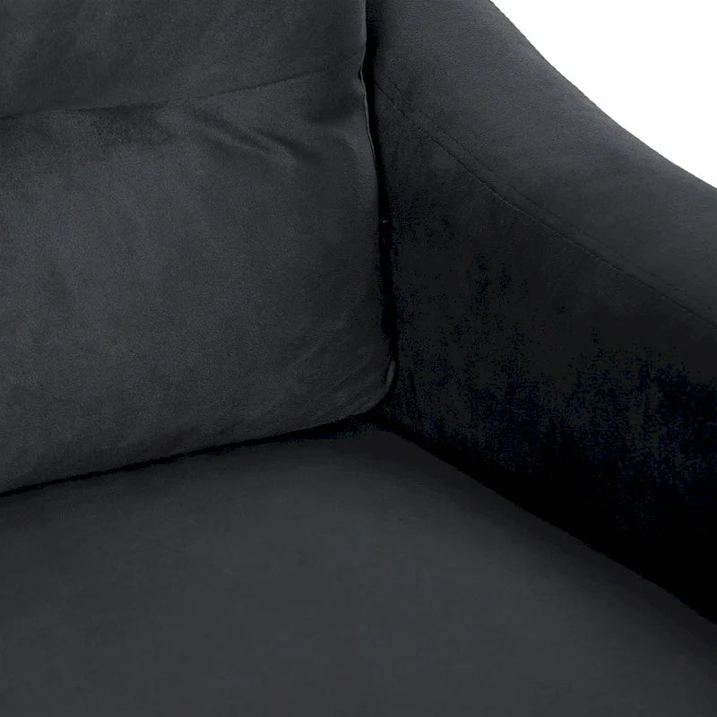 Fauteuil d'appoint moderne noir 32.2 avec cadre en bois dur robuste et coussin moelleux
