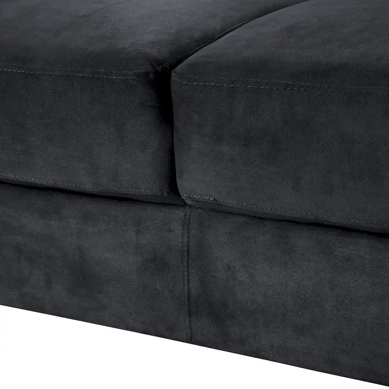 Fauteuil d'appoint moderne noir 32.2 avec cadre en bois dur robuste et coussin moelleux
