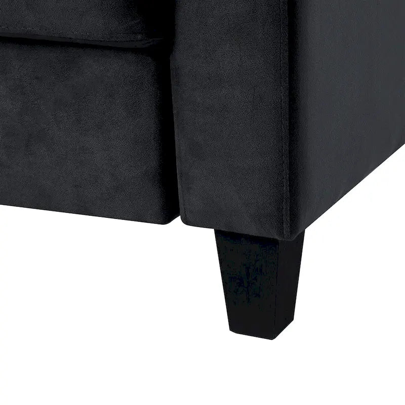 Fauteuil d'appoint moderne noir 32.2 avec cadre en bois dur robuste et coussin moelleux