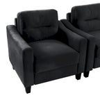 Fauteuil d'appoint moderne noir 32.2 avec cadre en bois dur robuste et coussin moelleux