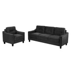 Fauteuil d'appoint moderne noir 32.2 avec cadre en bois dur robuste et coussin moelleux
