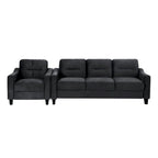 Fauteuil d'appoint moderne noir 32.2 avec cadre en bois dur robuste et coussin moelleux