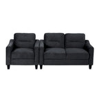 Fauteuil d'appoint moderne noir 32.2 avec cadre en bois dur robuste et coussin moelleux