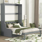Lit escamotable multifonctionnel Queen Size moderne avec coussin