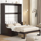 Lit escamotable multifonctionnel Queen Size moderne avec coussin